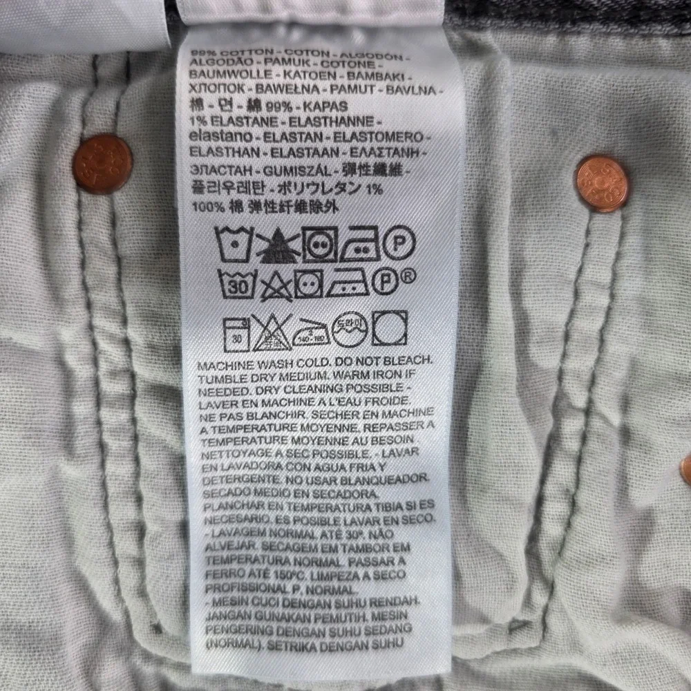 Levis 501 Original Fit Grey Button Fly Straight Leg Denim Jeans Mens 34x31